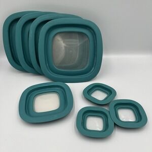Rubbermaid Premier Turquoise Replacement Container Window Lids Lot Of 8 Misc Sz